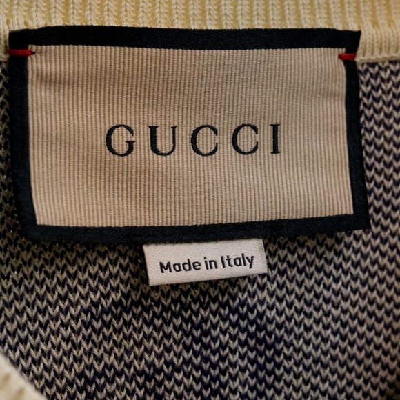 Gucci Cream Monogram GG Knit V-Neck Sweater - Picture 5 of 15